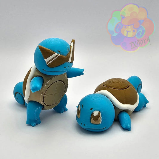 Articulated Squirtle Squad Stress Fidget Toy Pokemon 3D Printed Flexi Figure ADHD Desk