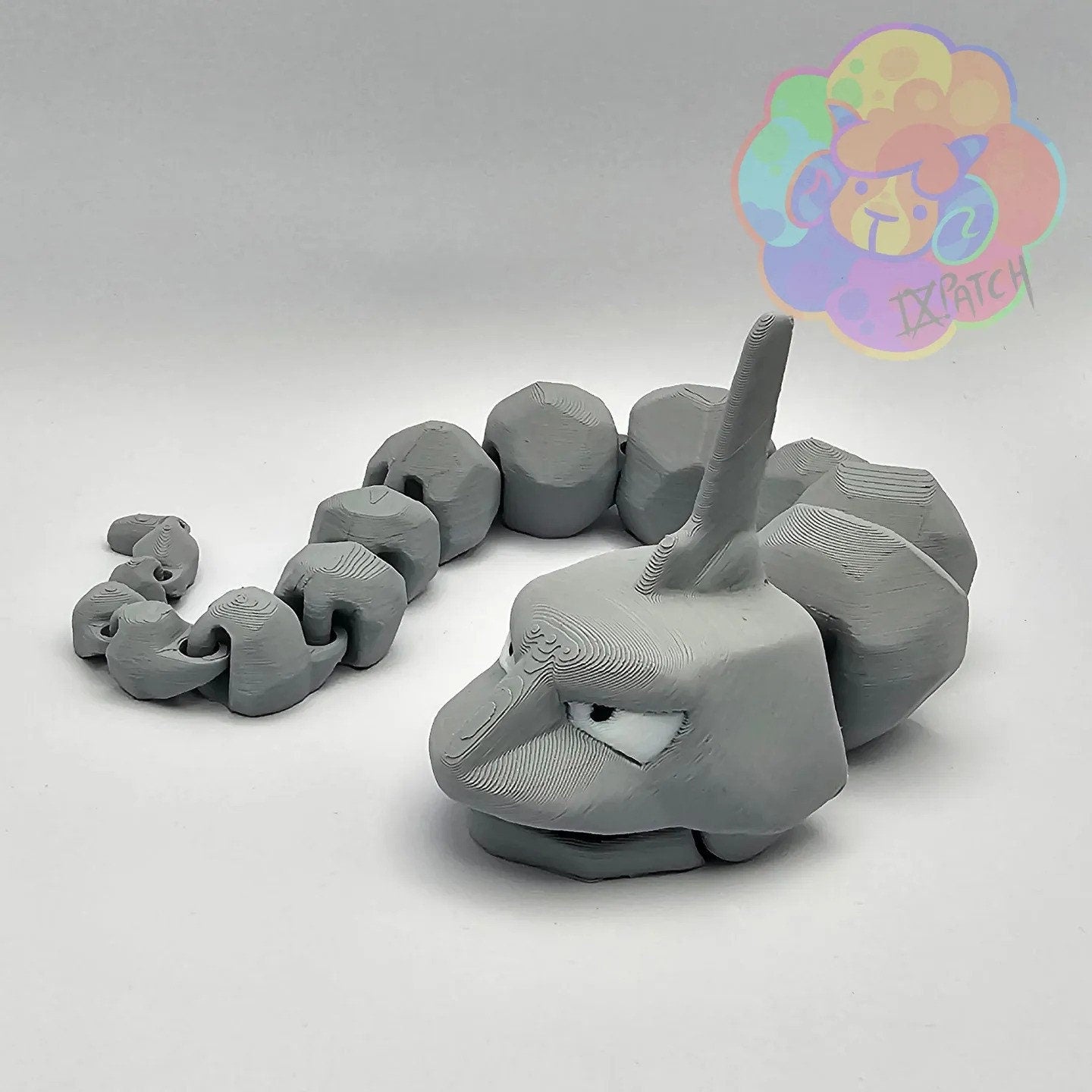 Articulated Onix Stress Fidget Toy Pokemon 3D Printed Flexi Figure ADHD Desk