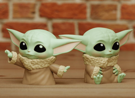 Grogu from Star Wars the Mandalorian Statue - 3D Printed Disney Chibi Baby Yoda Figure Model