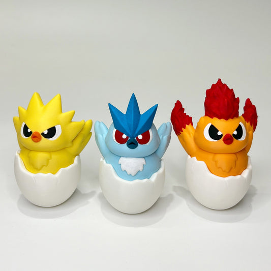 Baby Legendary Birds Eggs Zapdos Moltres Articuno Pokemon Figures Sculpture Statue Figurine