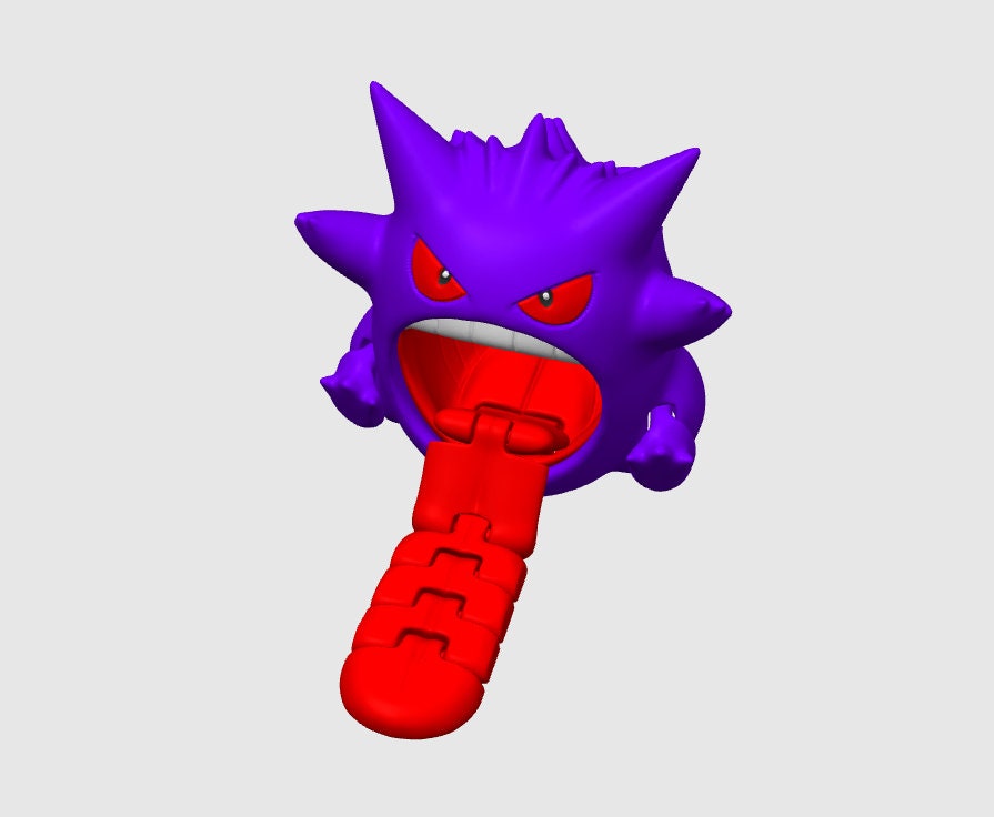 Articulated Gengar with Flexible Tongue Stress Fidget Toy Pokemon 3D Printed Flexi Figure ADHD Desk