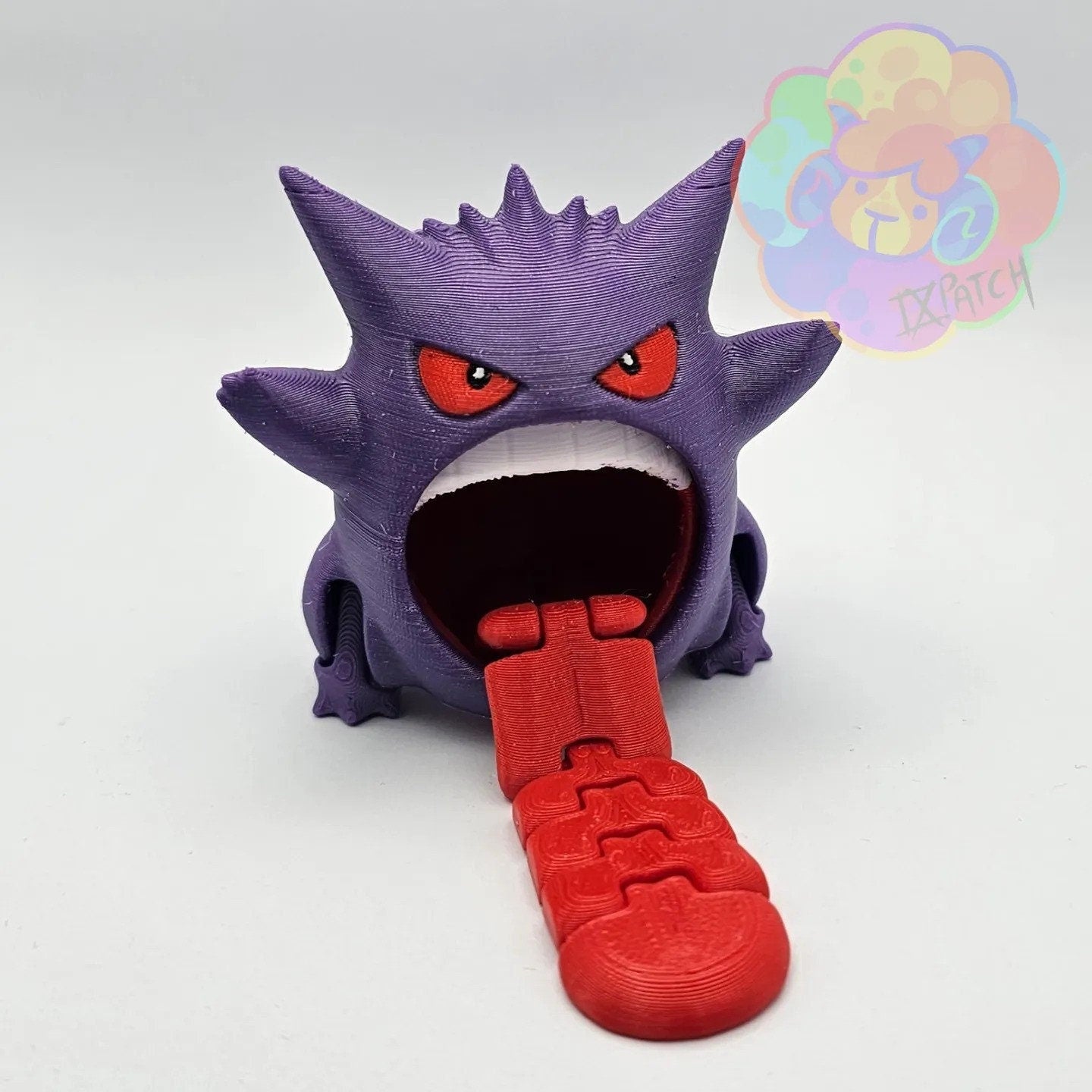 Articulated Gengar with Flexible Tongue Stress Fidget Toy Pokemon 3D Printed Flexi Figure ADHD Desk