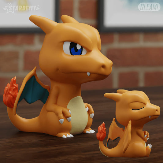 Charizard Chibi Pokemon Statue Figure Colour 3D Printed Desk Decoration Model Figurine Decor Cute