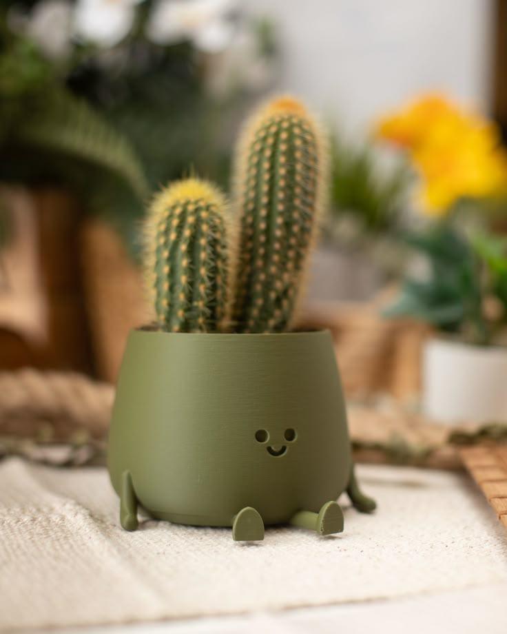 Official Cute Happy Face Pot Planter - Choose Your Colour - Sitting Pot, Funny Planter, Succulent, Cacti Planter, Silly Plant Pot, Gift