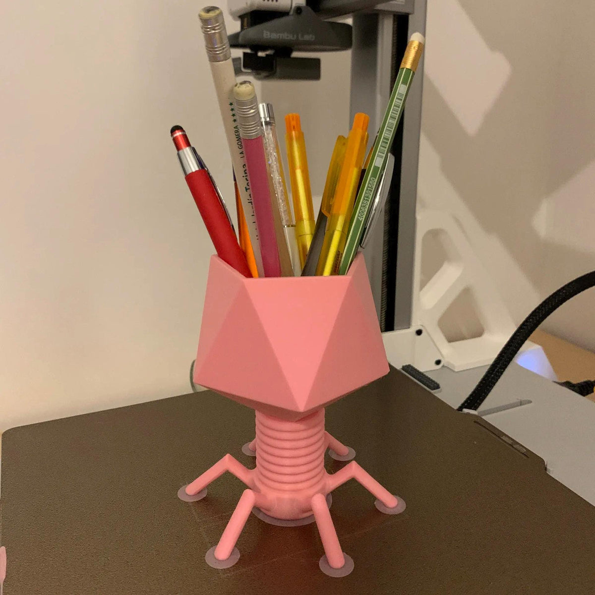 Bacteriophage Pen Holder, Science Inspired Desk Accessory, Quirky Planter, Gift for Plant Lovers, Office Supplies, Biology Decor, Custom