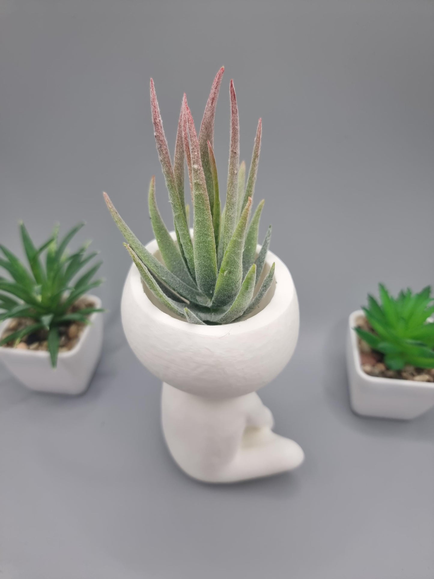 Sitting Kodama Planter with Crossed Legs - Cute Succulent Pot, Desk Tidy, Fanart - 4 Sizes, Drainage Hole, Gift for Plant Lovers
