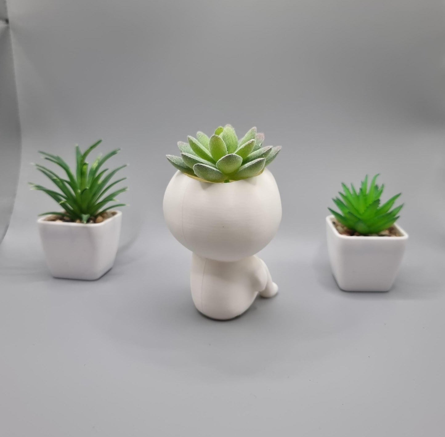 Sitting Kodama Planter #1 - Studio Ghibli Inspired - Princess Mononoke - Planters for Succulents - Tree Spirit - Indoor Plant Pot