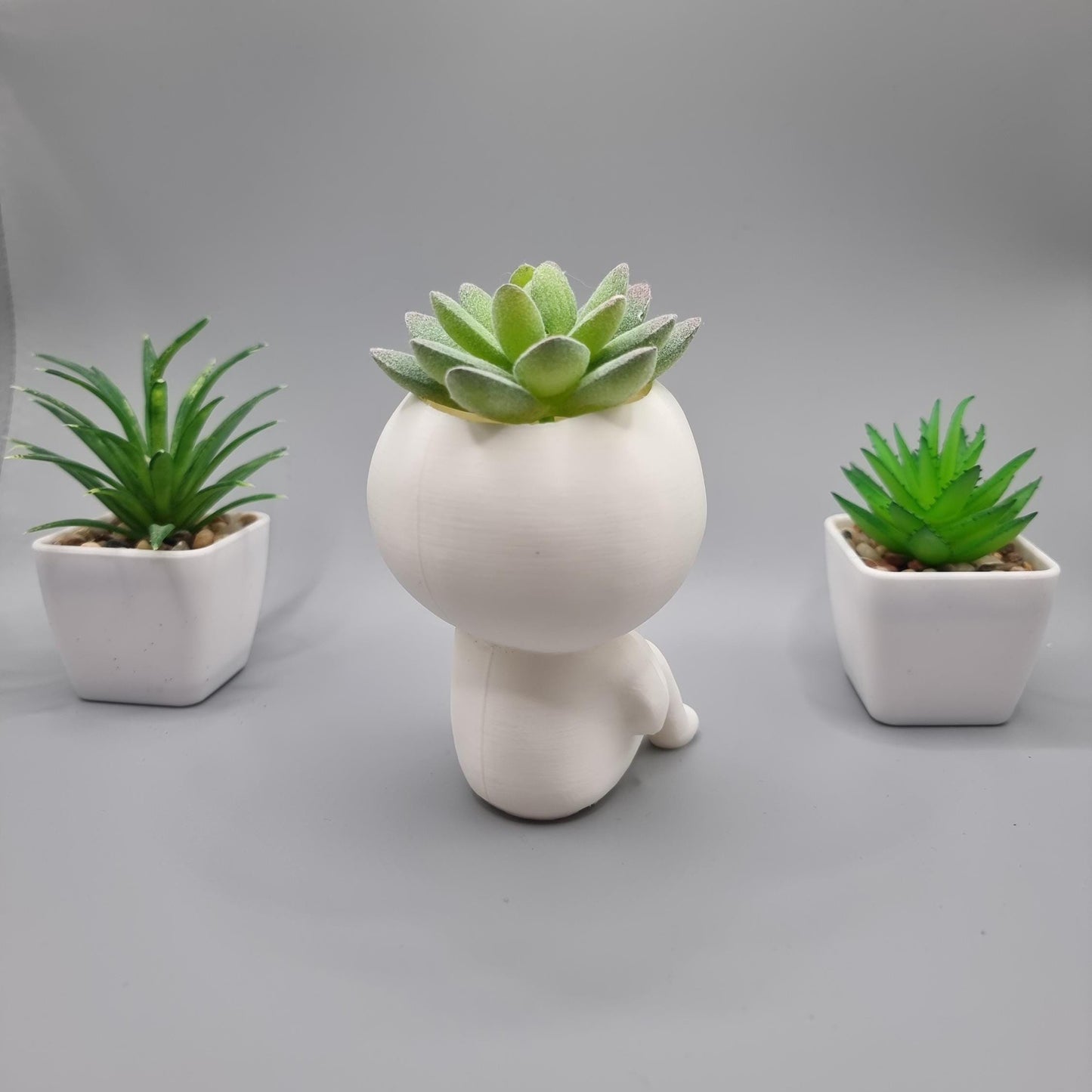 Sitting Kodama Planter #1 - Studio Ghibli Inspired - Princess Mononoke - Planters for Succulents - Tree Spirit - Indoor Plant Pot