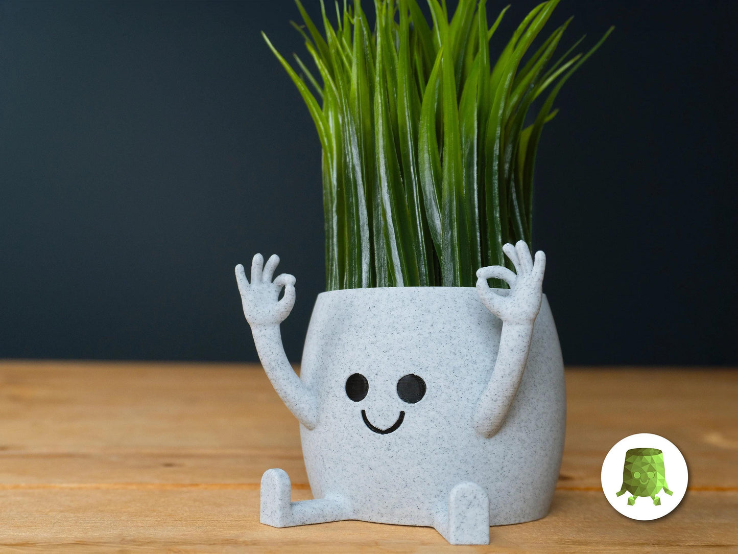 Cheeky Smiley Face Plant Pot, Hand Gesture Planter, 3D Printed Succulent Planter or Pen Holder – Choose from 6 Fun Designs