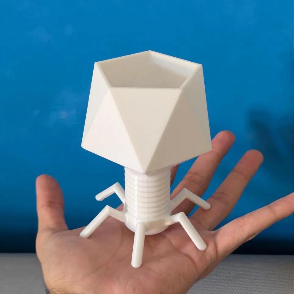 Bacteriophage Pen Holder, Science Inspired Desk Accessory, Quirky Planter, Gift for Plant Lovers, Office Supplies, Biology Decor, Custom