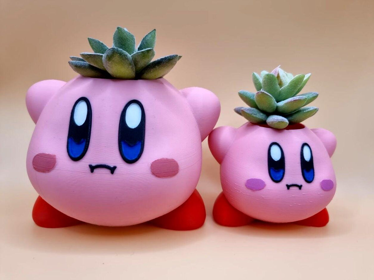Kirby Planter & Pen Holder, Cute 3D Printed Plant Pot, Succulent and Cactus Pot, Gamer Desk Decor, Nintendo Inspired Gift, 3 Designs