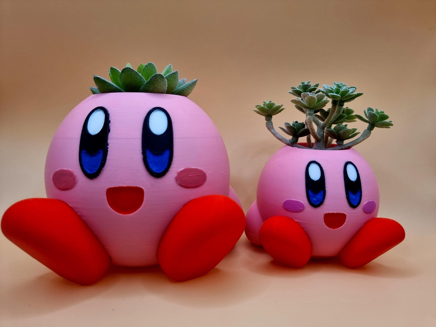 Kirby Planter & Pen Holder, Cute 3D Printed Plant Pot, Succulent and Cactus Pot, Gamer Desk Decor, Nintendo Inspired Gift, 3 Designs