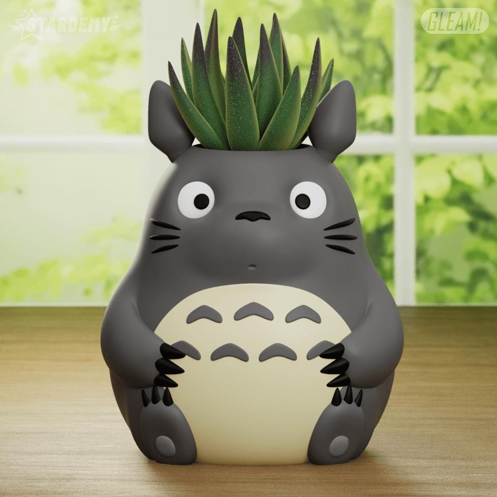 Totoro Planter - Cute Pen Holder, Anime Desk Container, Succulent Pot, Decoration Gift for Fans