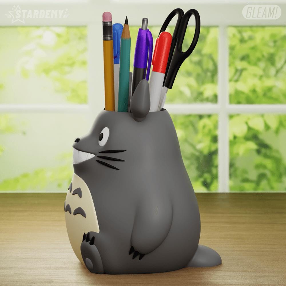 Totoro Planter - Cute Pen Holder, Anime Desk Container, Succulent Pot, Decoration Gift for Fans