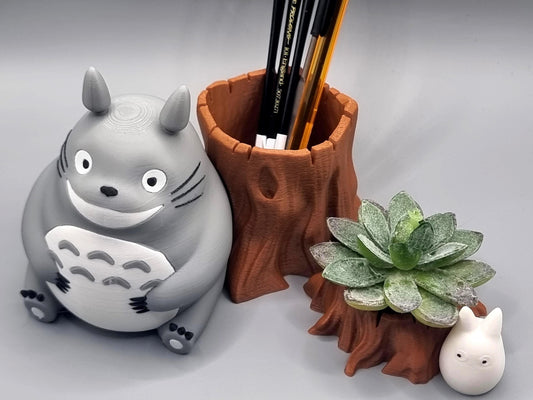 Spirit of the Forest Plant Pot & Pen Holder Set | Succulent Planter | Cute Geek Desk Decor | Eco-Friendly Vase for Home or Office