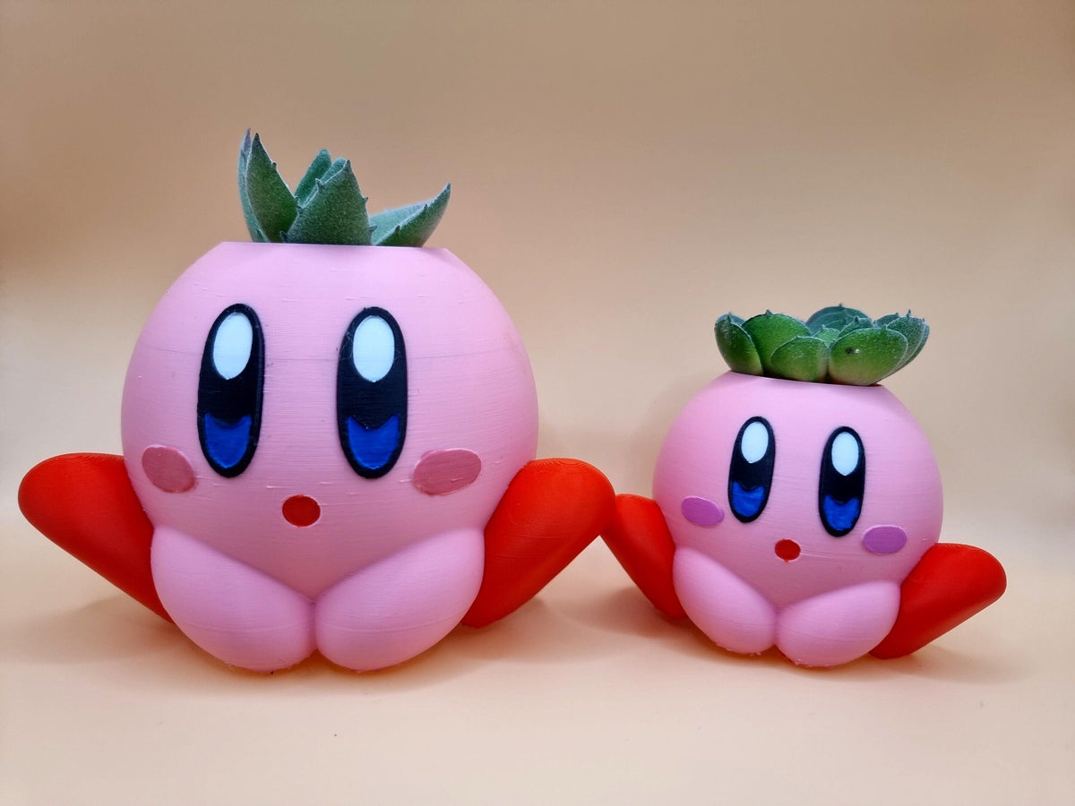 Kirby Planter & Pen Holder, Cute 3D Printed Plant Pot, Succulent and Cactus Pot, Gamer Desk Decor, Nintendo Inspired Gift, 3 Designs