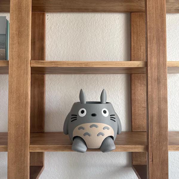 Totoro Plant Pot with Movable Legs - 3D Printed Planter & Pen Holder - Perfect for Home or Desk - Cute Fanart Design, 4 Sizes Available