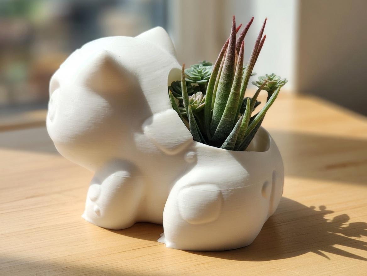 Bulbasaur Pokemon Planter | 3D Printed Plant Pot, Desk Decor Gift Geek