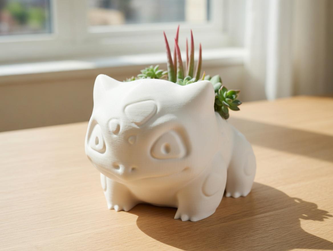 Bulbasaur Pokemon Planter | 3D Printed Plant Pot, Desk Decor Gift Geek