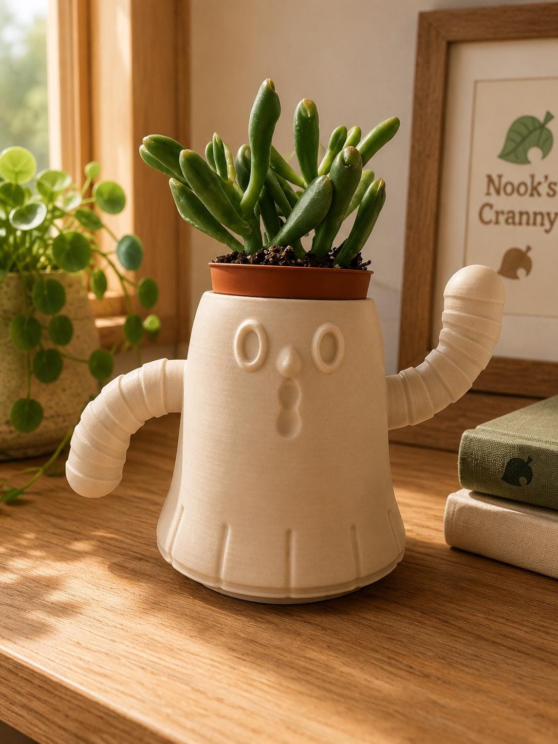 Wallopoid Gyroid Planter | Animal Crossing Inspired Plant Pot | Large 3D Printed Gaming Decor | Succulent Holder