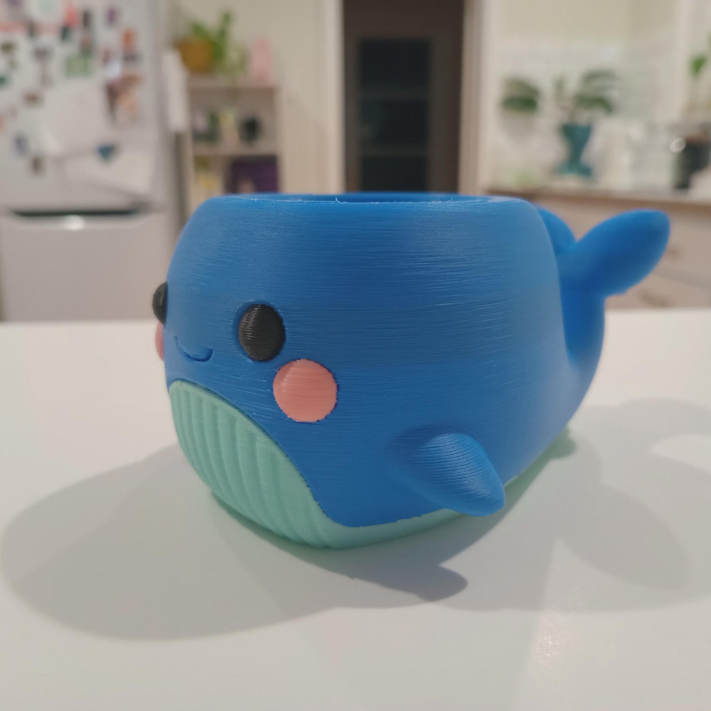 Chibi Whale Planter | 3D Printed Succulent Pot | Kawaii Desk Decor | Ocean Lover Gift