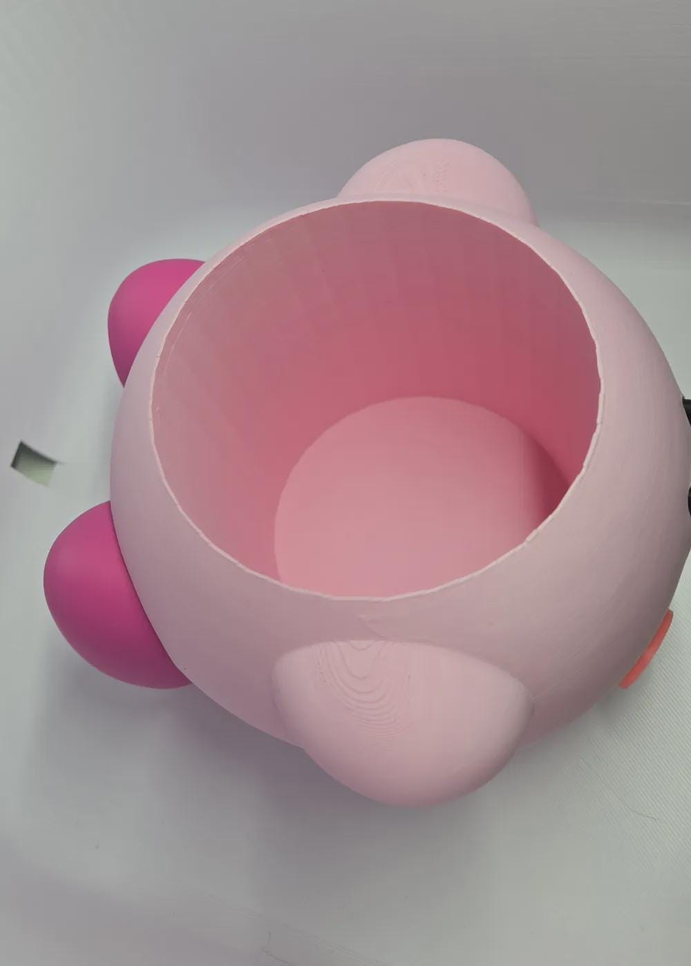 Pink Kirby Pen Holder & Planter | Cute 3D Printed Desk Organiser | Gamer Pencil Pot | Succulent Plant Pot | Gaming Room Decor