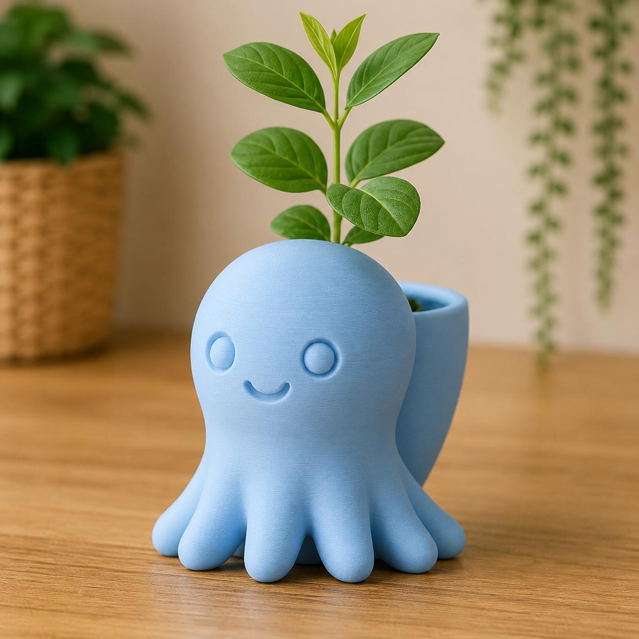 Cute Octopus Planter | Kawaii Octopus Plant Pot | Succulent Planter | Ocean Decor | 3D Printed Planter | Cute Desk Decor | Plant Lover Gift