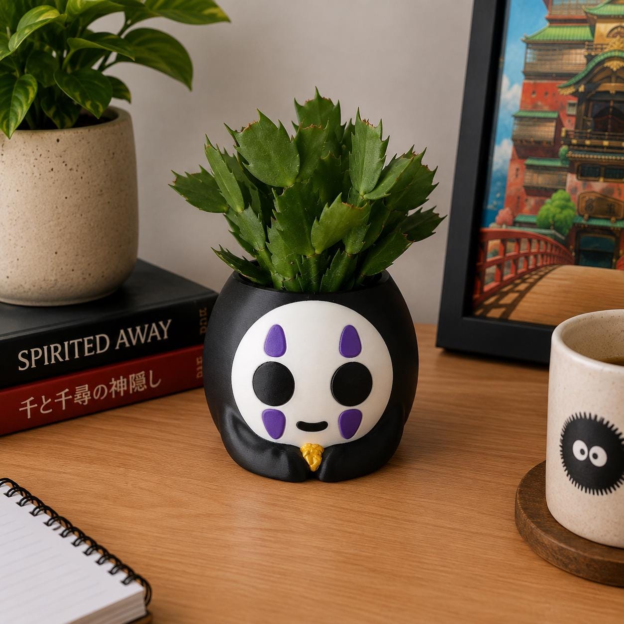 No Face Plant Pot | Spirited Away Inspired Planter | Studio Ghibli Decor | Anime Plant Pot | Succulent Planter | Ghibli Gift