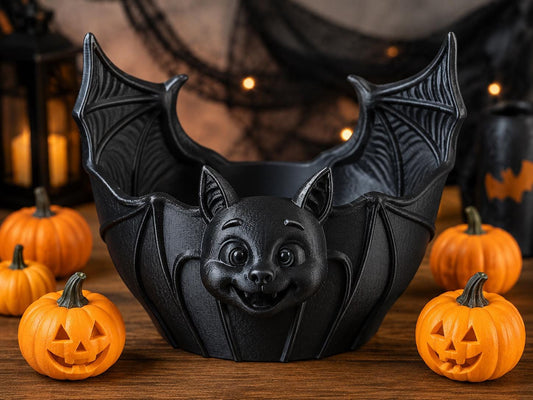 Cute Bat Candy Bowl & Planter | Halloween Decor | Spooky Bat Plant Pot | Trick or Treat Sweet Bowl | Gothic Halloween Decoration
