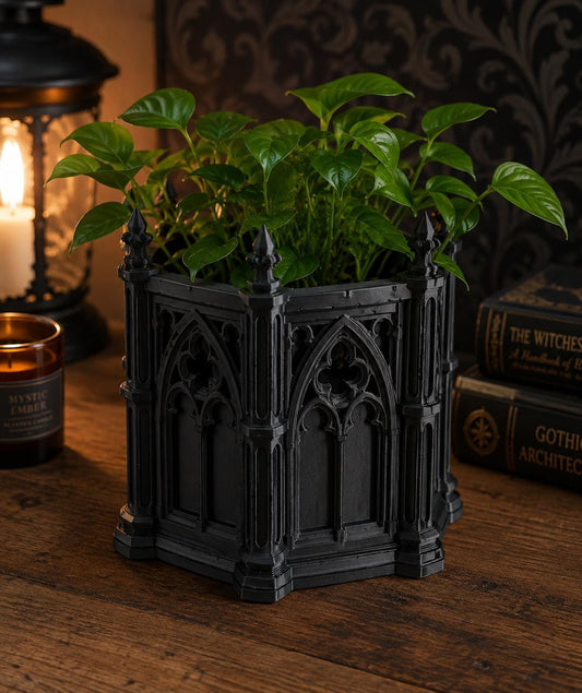 Gothic Cathedral Planter | Gothic Plant Pot | Dark Academia Decor | Cathedral Plant Holder | Witchy Home Decor | Alternative Plant Pot