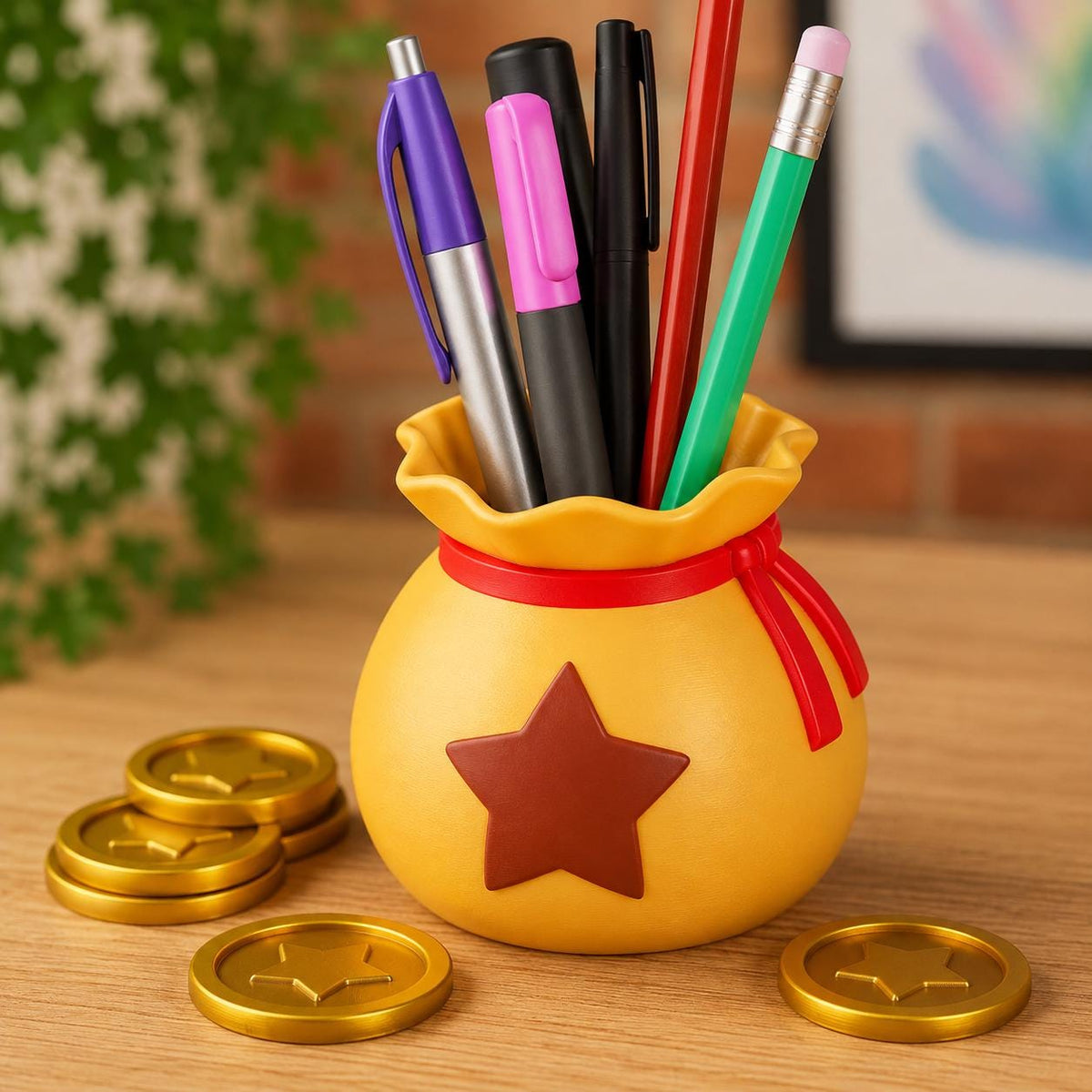 Bell Bag Planter & Pen Holder | Animal Crossing Inspired Plant Pot | Succulent Pot | Gaming Desk Organizer | 3D Printed