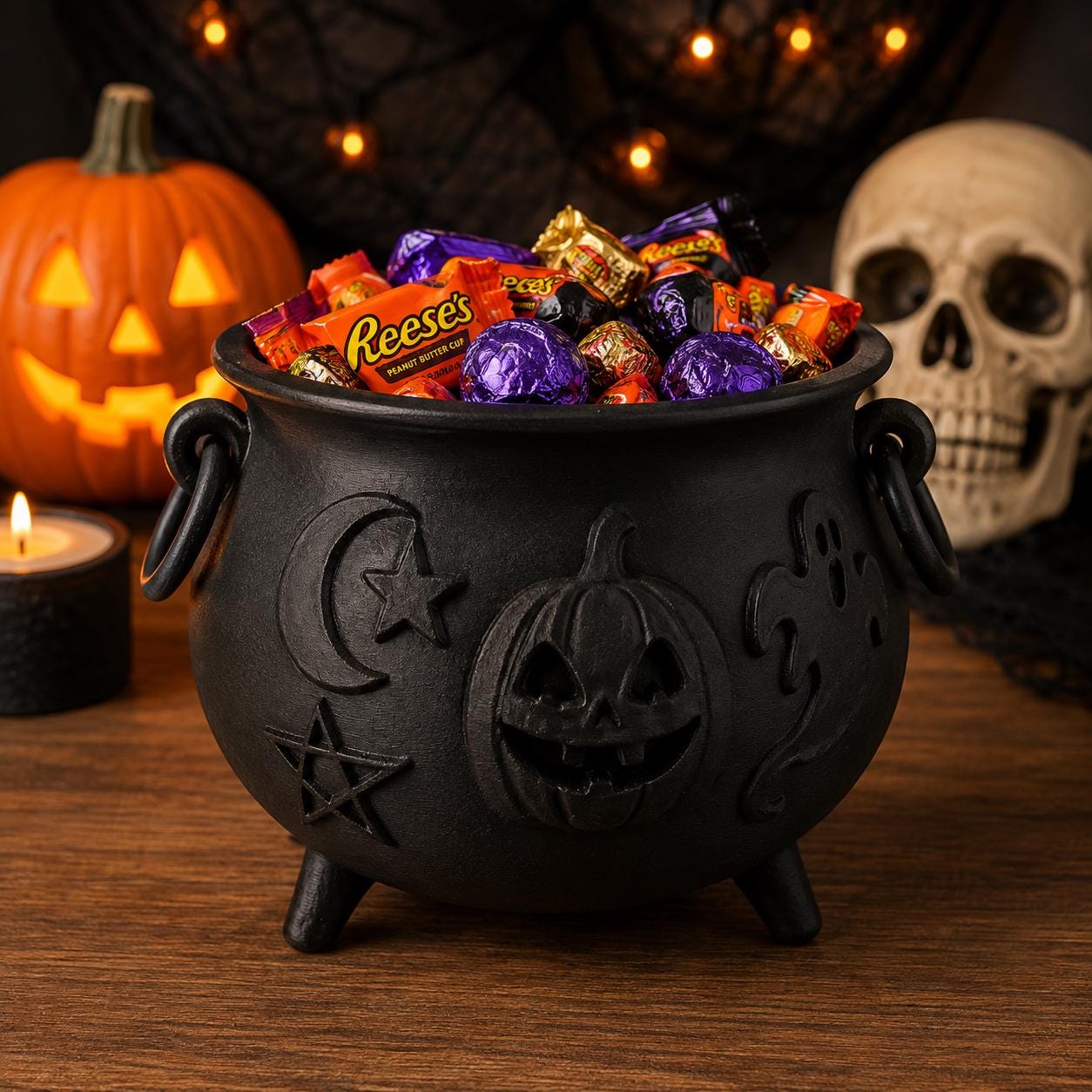 Halloween Cauldron Candy Bowl | Witch Pot Planter | Spooky Halloween Decor | 3D Printed Pen Holder & Desk Organiser