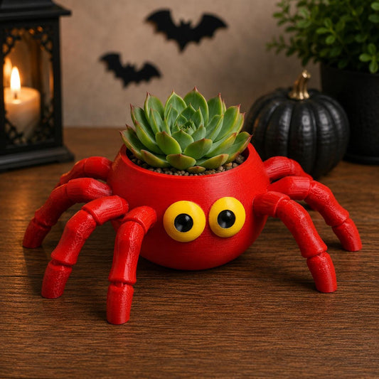 Cute Spider Plant Pot | Halloween Planter | Spooky Spider Succulent Pot | Choose Your Colour | 3D Printed Halloween Decor